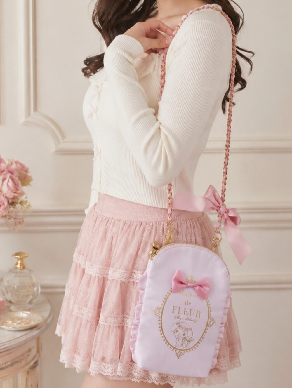 My Melody Maison de FLEUR Shoulder Bag Pink Sanrio Collaboration Japan